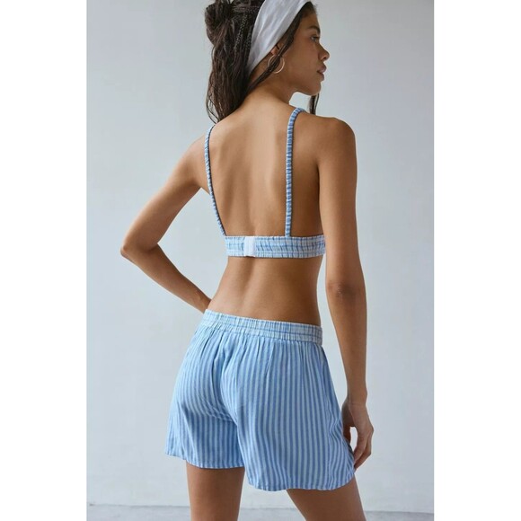 Urban Outfitters Out From Under Boxer Triangle Bralette Top Striped XS 280484 - Picture 2 of 9